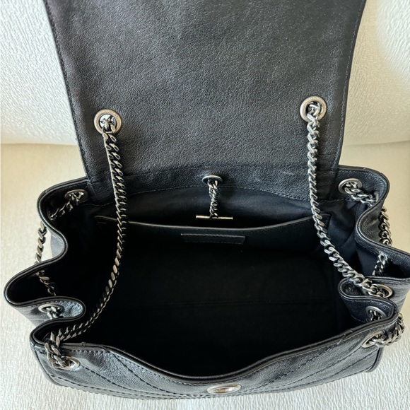 YSL Saint Laurent Nolita Black Grainskin Leather Handbag - Picture 15 of 16
